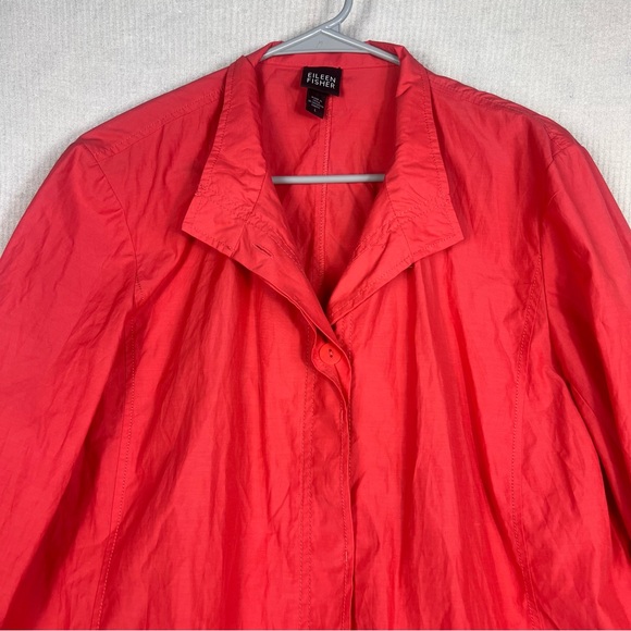 EILEEN FISHER Lightweight Jacket Women’s LARGE Coral - Picture 3 of 9